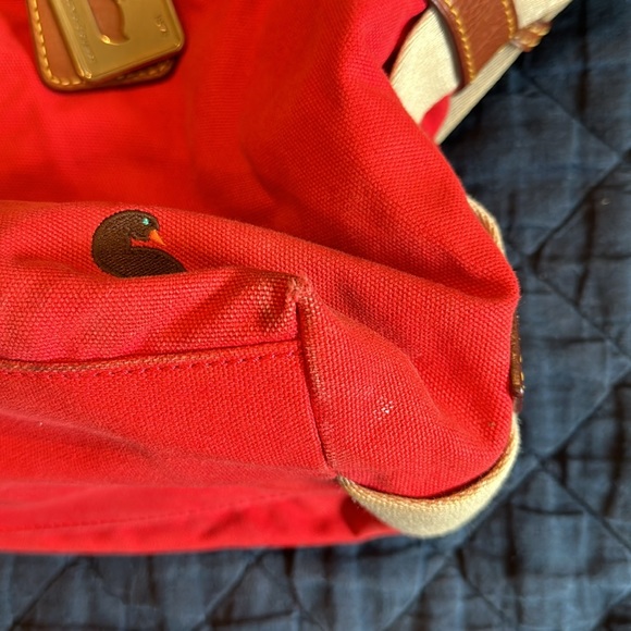 Dooney & Bourke red canvas satchel w crossbody strap - Picture 15 of 16